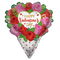 Globo de aluminio con ramo de rosas Happy Valentine's de 18" (WSL) | Compre 5 o más y ahorre un 20 %