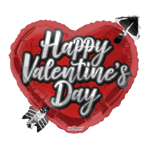 Corazón de San Valentín de 18" con globo de lámina de flecha (WSL) | Compre 5 o más y ahorre un 20 %