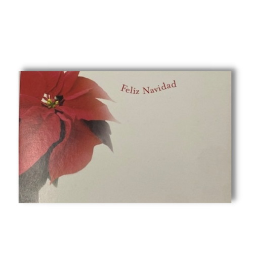 Poinsettia Feliz Navidad Enclosure Cards | 50 Count | Clearance - While Supplies Last