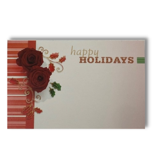 Happy Holidays Roses Enclosure Cards | 50 Count | Clearance - While Supplies Last