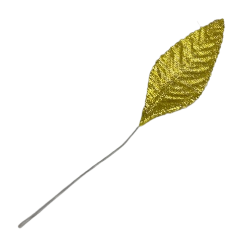 2 1/4" Artificial Wired Lame Leaves | Boutonniere And Corsage Design | 50 Pieces