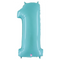 34" Pastel Blue Foil Number Balloons - Megaloons | Numbers 0-9