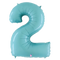 34" Pastel Blue Foil Number Balloons - Megaloons | Numbers 0-9