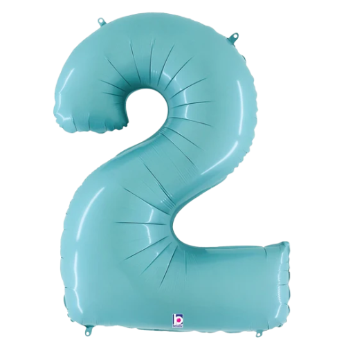 34" Pastel Blue Foil Number Balloons - Megaloons | Numbers 0-9