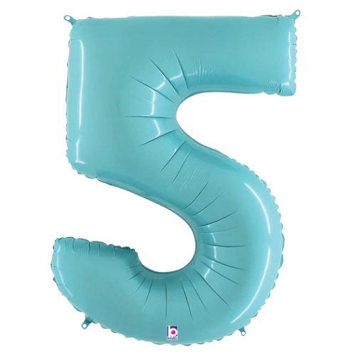 34" Pastel Blue Foil Number Balloons - Megaloons | Numbers 0-9