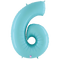 34" Pastel Blue Foil Number Balloons - Megaloons | Numbers 0-9