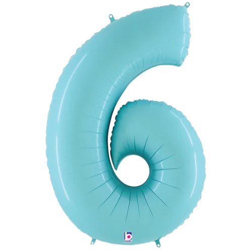 34" Pastel Blue Foil Number Balloons - Megaloons | Numbers 0-9