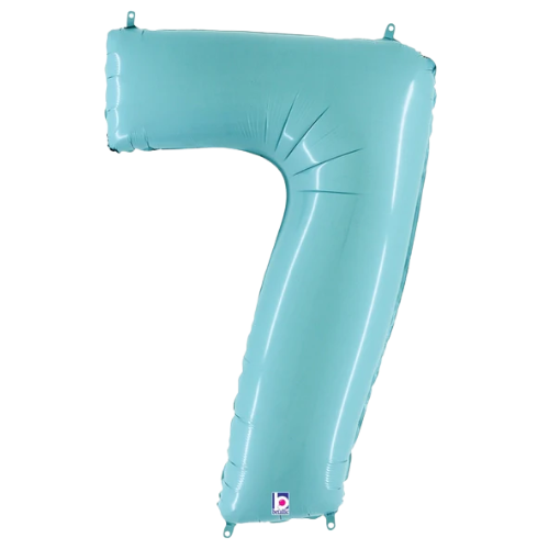 34" Pastel Blue Foil Number Balloons - Megaloons | Numbers 0-9