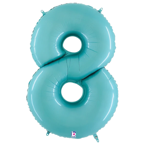 34" Pastel Blue Foil Number Balloons - Megaloons | Numbers 0-9