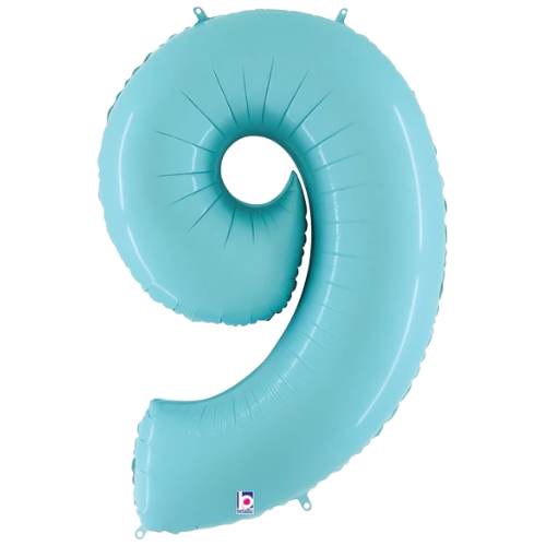 34" Pastel Blue Foil Number Balloons - Megaloons | Numbers 0-9