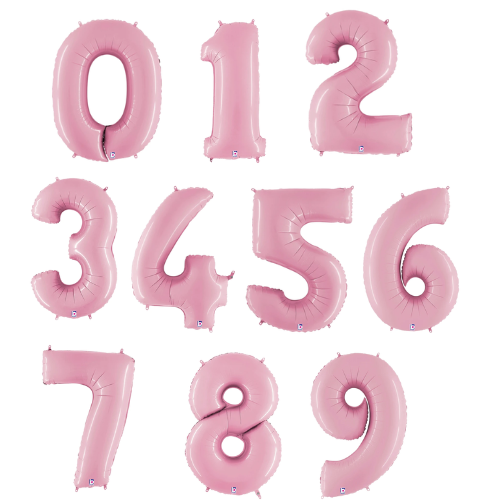 Globo con números de papel de aluminio rosa pastel de 40" - Megaloons | Números 0-9