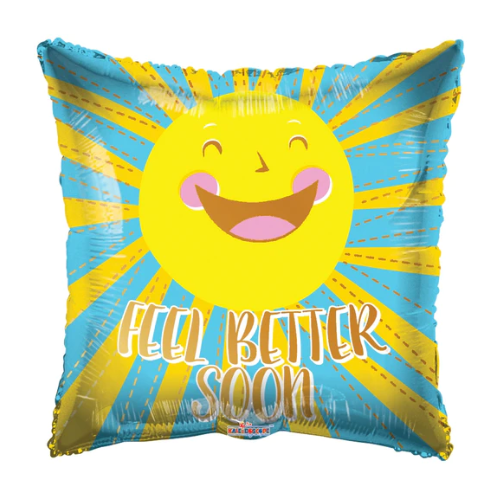 9" Feel Better Happy Sun Airfill Foil Balloon | Buy 5 Or More Save 20%