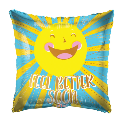 Globo de aluminio Feel Better Happy Sun Airfill de 9" | Compre 5 o más y ahorre un 20 %