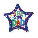 9" Super Star Dad Non Foil Airfill Balloon (P19) | Buy 5 Or More Save 20%