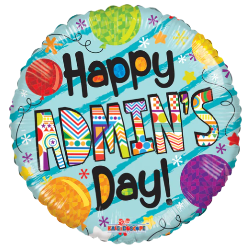 18" Happy Admin’s Day Foil Balloon (P4) | Buy 5 Or More Save 20%