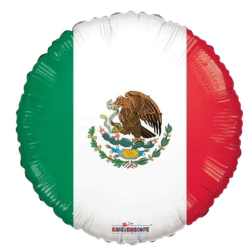 Globo metalizado con la bandera mexicana de 17" (P4) | Compre 5 o más y ahorre un 20 %