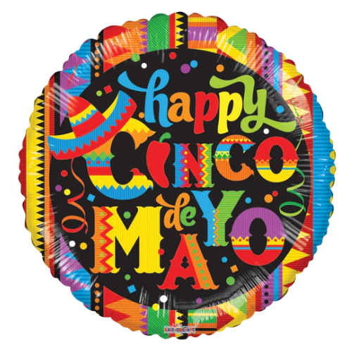 Globo metalizado Cinco de Mayo de 18" (P4) | Compra 5 o más y ahorra un 20 %