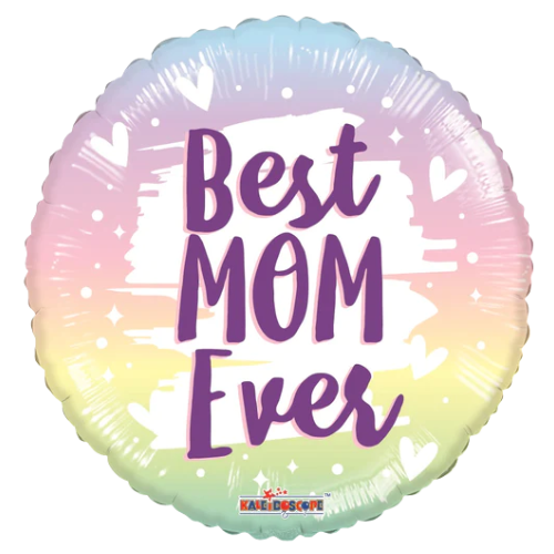 18" Best Mom Ever Brushes Foil Balloon (WSL) | Clearance - While Supplies Last!