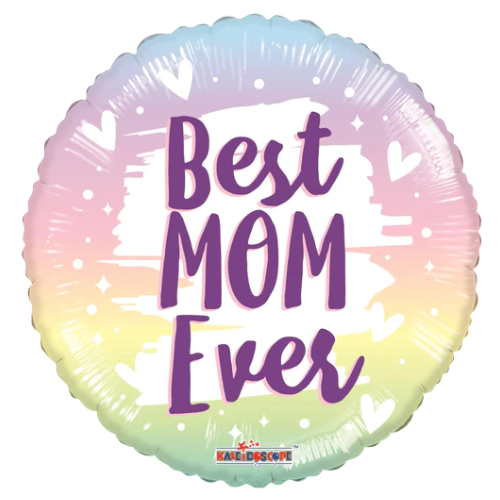 18" Best Mom Ever Brushes Foil Balloon (P8) | Buy 5 Or More Save 20%