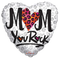 18" Mom You Rock Heart Foil Balloon (P7) | Buy 5 Or More Save 20%