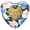 Globo de corazón de aluminio con rosas rosadas y azules Feliz Día de la Madre de 18" (P7) | Compre 5 o más y ahorre un 20 %