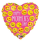 Globo de corazón de papel de aluminio Emoji para el Día de la Madre de 18" (P8) | Compre 5 o más y ahorre 20 %