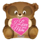 18" Love You Mom Bear Shape Foil Balloon (P10) | Buy 5 Or More Save 20%