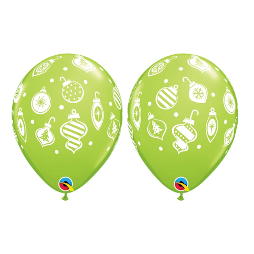 11" Christmas Ornaments & Dots Latex Balloons | 50 ct.