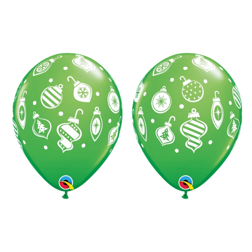 11" Christmas Ornaments & Dots Latex Balloons | 50 ct.