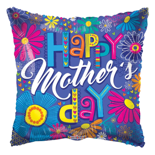 18" Happy Mother's Day Sketchy Letters Foil Balloon (P9) | Buy 5 Or More Save 20%