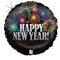Globo de lámina holográfica de feliz año nuevo de fuegos artificiales de 18" | Compre 5 o más y ahorre un 20 %