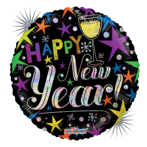 18" Happy New Year Celebration Foil Balloon (P29) | Buy 5 Or More Save 20%