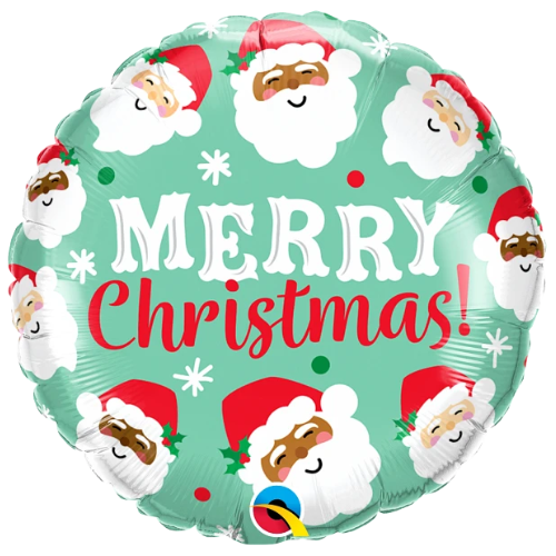 18" Ho Ho Ho Christmas Santas Foil Balloon (P23) | Buy 5 Or More Save 20%