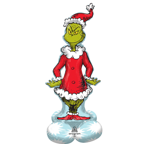 59" Grinch Airloonz Foil Balloon | Stands 5 Feet Tall- No Helium Required!