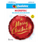 Globo de aluminio rojo con texto dorado Feliz Navidad de 18" (P23) | Compra 5 o más y ahorra un 20 %
