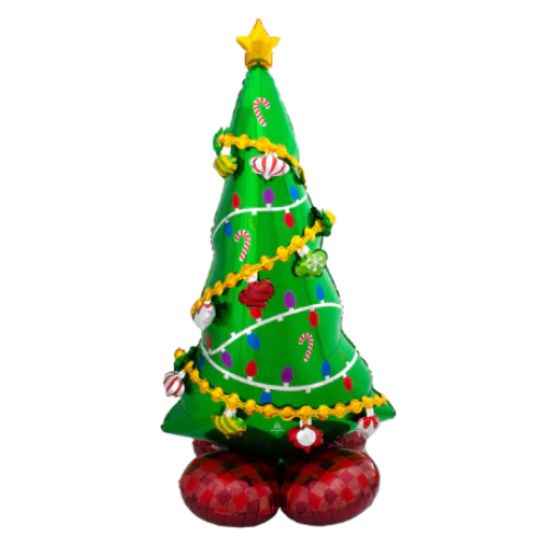 Globo de aluminio AirLoonz de árbol de Navidad de 59" (P29) | Mide más de 4 pies de altura - ¡No requiere helio!