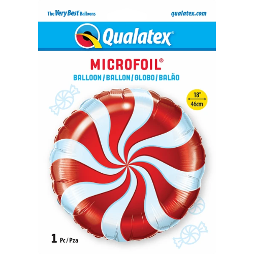 Candy Swirl Peppermint Foil Balloon (P22) | Buy 5 Or More Save 20%