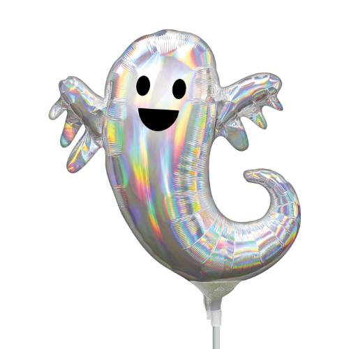 14" Iridescent Ghost Airfill Foil Balloon (P13) | Buy 5 Or More Save 20%