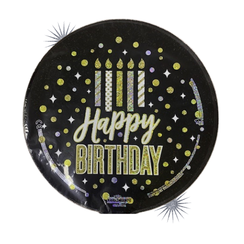 9" Happy Birthday Candles & Dots Foil Airfill Balloon | Buy 5 Or More Save 20%