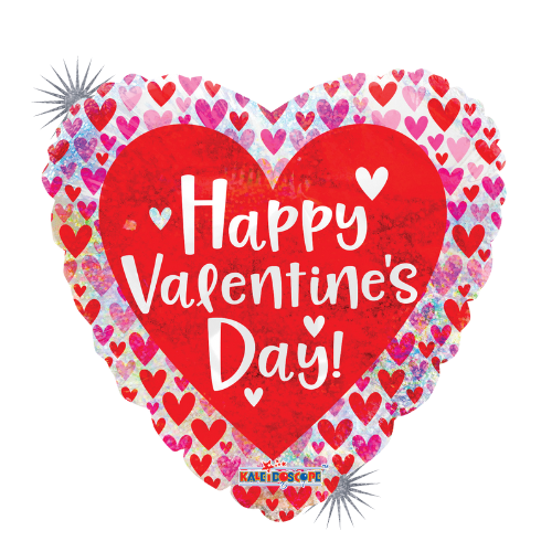 9" Conver Valentine Heart Holographic Heart Foil Airfill Balloon (S5R2) | Buy 5 Or More Save 20%