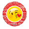 9" Te amo cara feliz con globo de relleno de aire de aluminio Kiss (P16) | Compre 5 o más y ahorre 20%