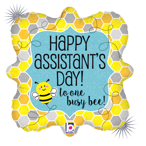 18" Busy Bee Assistant Holographic Foil Balloon | Buy 5 Or More Save 20%