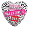 Globo de lámina con estampado animal de Happy Valentine Day de 18" (P3) | Compra 5 o más y ahorra un 20 %