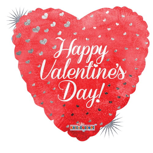 Globo de papel de aluminio con corazones de feliz día de San Valentín (WSL) de 18" | Compre 5 o más y ahorre un 20 %