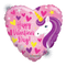 Globo de papel de aluminio con forma de corazón de unicornio Feliz Día de San Valentín (WSL) de 18" | Compre 5 o más y ahorre un 20 %