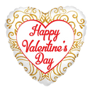 18" Happy Valentine's Day Gold Ornaments Heart Foil Balloon (P4) | Buy 5 Or More Save 20%