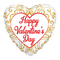 18" Happy Valentine's Day Gold Ornaments Heart Foil Balloon (P4) | Buy 5 Or More Save 20%