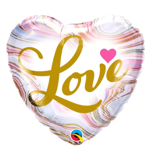 18" Love Colorful Marble Heart Foil Balloon (P5) | Buy 5 Or More Save 20%