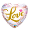 Globo de aluminio con forma de corazón de mármol de 18" Love Colorful (P5) | Compre 5 o más y ahorre un 20 %
