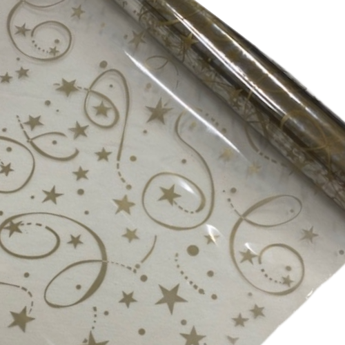 Printed Designer Clear Cellophane Rolls - 40" wide x 100 Feet Long | 1 Roll
